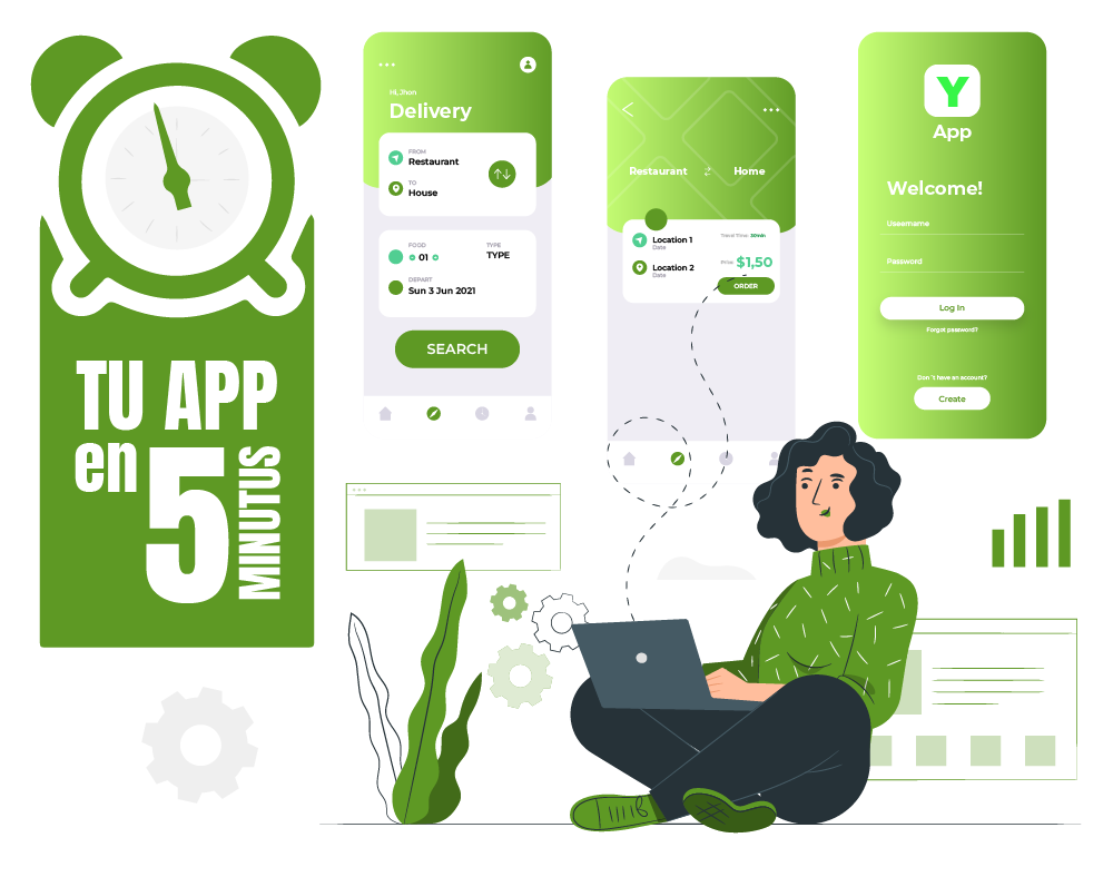 Yateisys, Crea tu propia app! Actívala en solo 5 min   y en déjala lista en solo 1 día.  