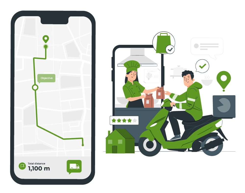Yatei Delivery, Recibe y despacha pedidos a domicilio